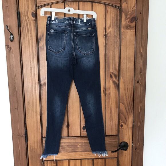 KANCAN Women’s Stretch Jeans Estilo Raw Hem Size 25 Cut 6162 Blue Distressed EUC - Picture 13 of 13